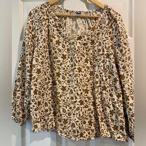 Old Navy Brown Floral Blouse